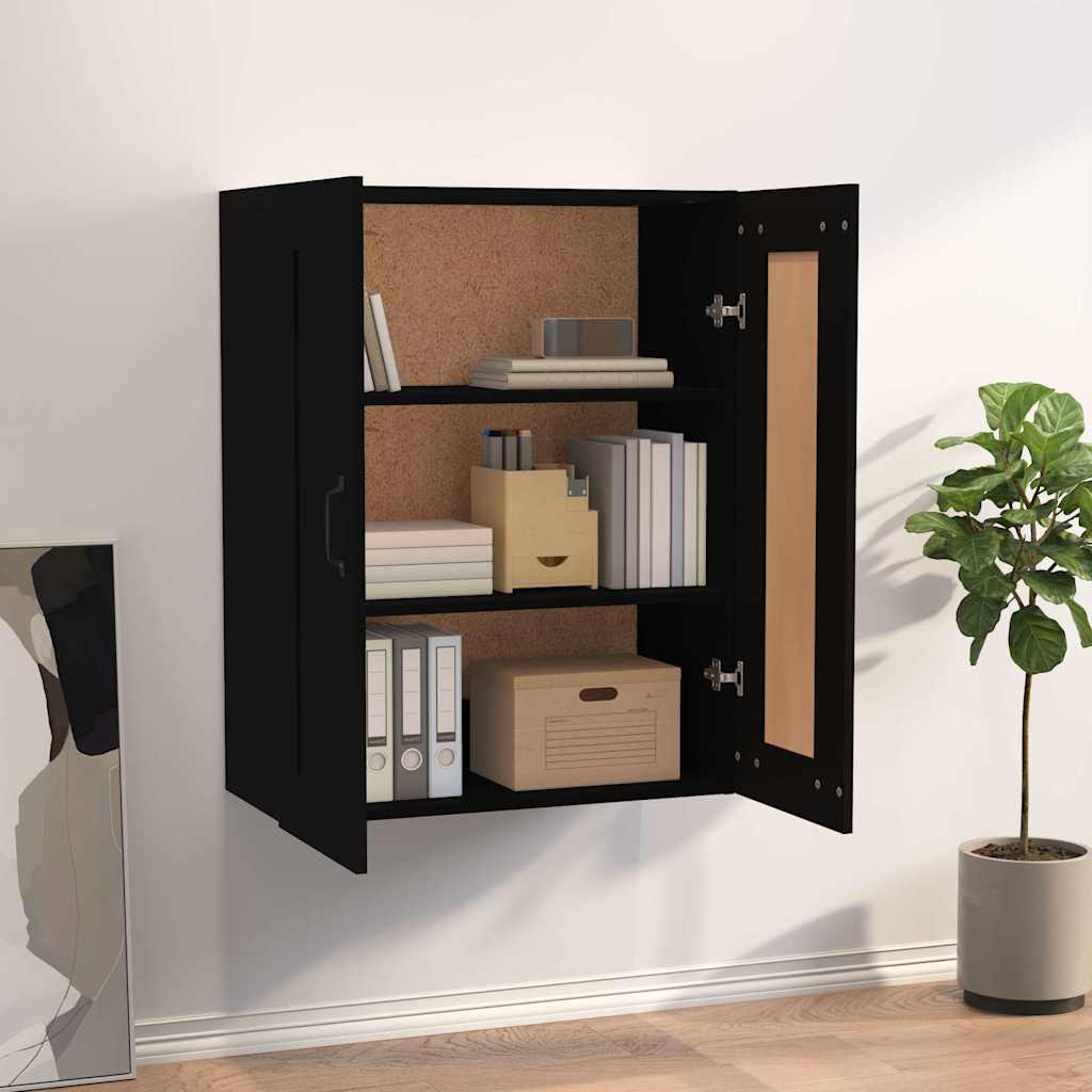 vidaXL Armoire murale suspendue Noir 69,5x32,5x90 cm