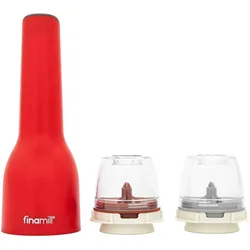 FinaMill sangria rechargeable mit 1xPod Pro Plus/1xPod P.Corn, Pfeffermühle + Salzmühle, Rot