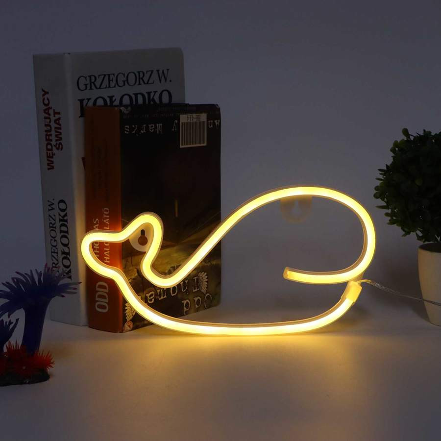 Forever Light Neon LED-lamp Walvis Warm Wit met USB-aansluiting Model FLNEO9