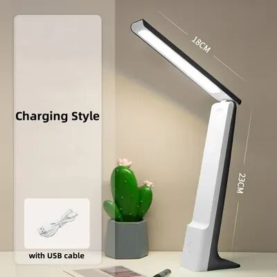 Discount Dollar Deals LED Folding Desk Lamp With USB Charging, Touch Control, Dimmable Eye Protection, Perfect For Reading And Study In Office black Charging