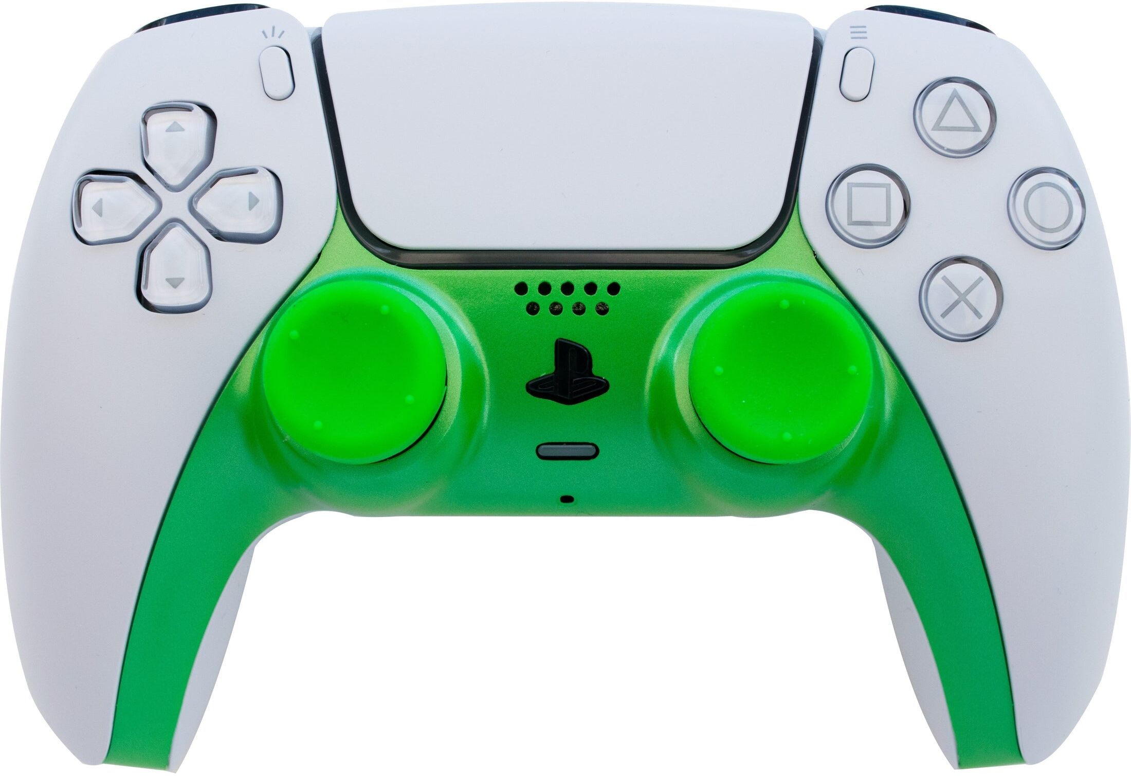 iMP Tech PS5 DualSense Controller Styling Kit with Green Faceplate and Thumb Grips for PS5