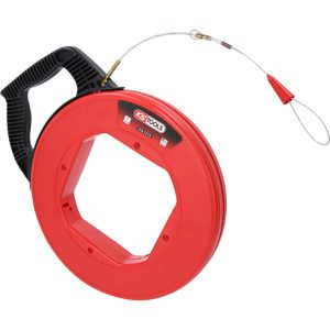 KS-Tools Kabeleinziehhilfe 115.1113, Einziehband aus Metall, für Ø 5 - 20 mm Leerrohre, 80 kg Bruchlast, 30 m