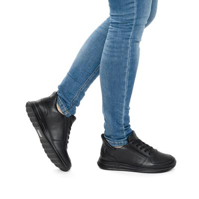Slip-On Sneaker ARA "OSAKA", Damen, Gr. 6,5, atmungsaktiv, schwarz, Glattleder, Schuhe, Freizeitschuh, Slipper mit elastischen Schnürsenkeln