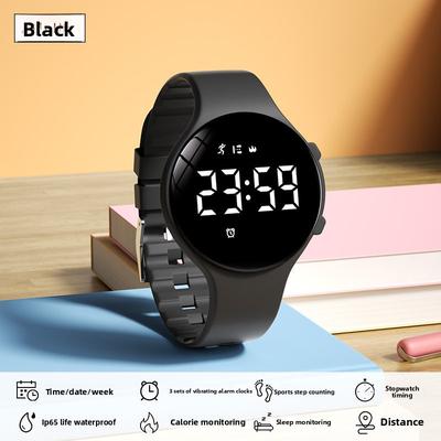 Fusion Finds Silent Vibrating Alarm Watch With Pedometer, Waterproof Digital Sports Watch For Men & Women black