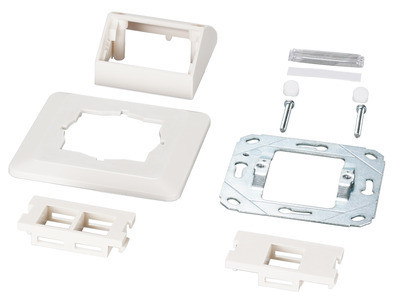 efbe Schott Multifunctionele frame set met 1- en 2-poorts adapters, Keystone-formaat (HDMI, USB, etc.)