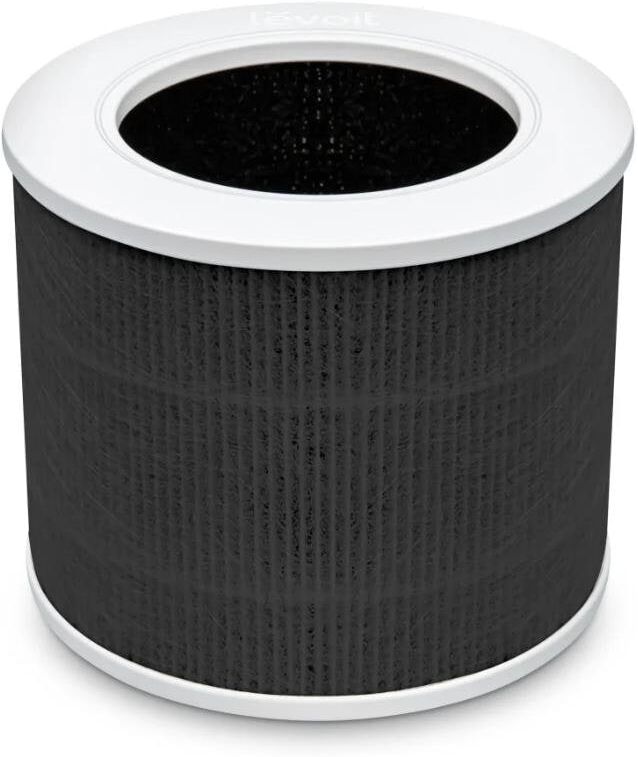 Ersatzfilter LEVOIT "Core Mini Pro", schwarz-weiss (schwarz), Kunststoff, Polyethylenterephthalat (PET), Filterkartuschen, Ersatzfilter, 3-Stufen-Filtration, hocheffiziente Aktivkohle schwarz Einheitsgröße