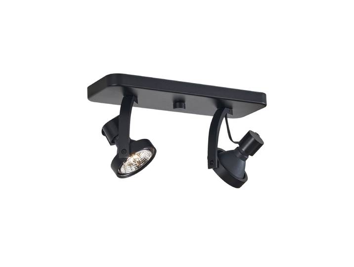 Spot de plafond design noir GU10 70mm 2 lumières réglable - Vo