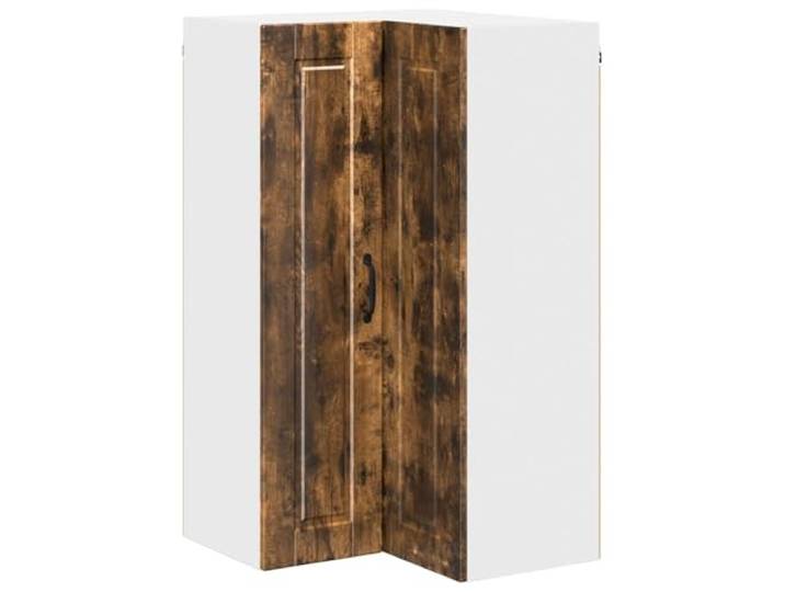 fsahslih Küchen-Wand-Eckschrank Porto Geräucherte Eiche 57x57x100 cm Wandhängender Eck-Küchenschrank mit 3 Regalen und 2 Türen für die Küche. Platzsparende Hängemontage aus Holzwerkstoff.