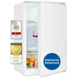 Exquisit Einbaukühlschrank ohne Gefrierfach, 129 Liter Nutzinhalt, Einbaukühlschrank 88cm, Schlepptürmontage, EKS5131-V-040E weiss