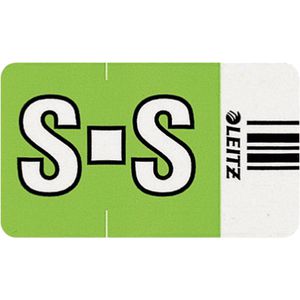 Leitz Buchstabensignale Orgacolor, 6628, Buchstabe S, grün, selbstklebend, mit Strichcode, 250 Stück