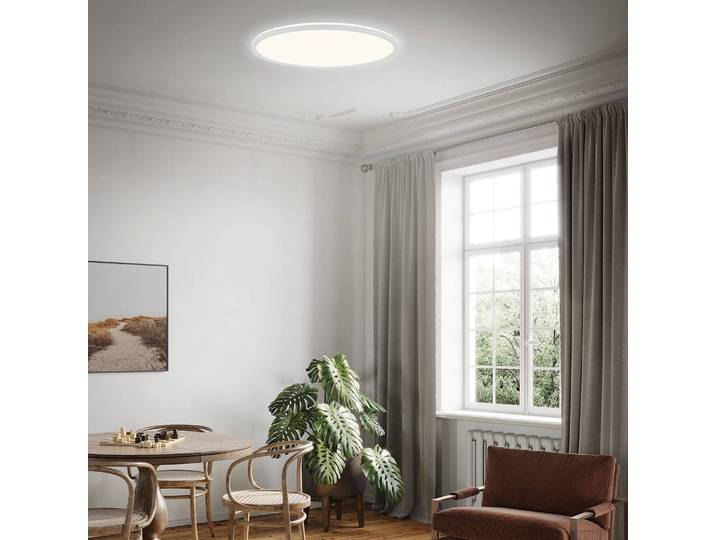 LED-Deckenleuchte Slim IV Ø 42cm Weiß Kunststoffart: Polycarbonat Material: Kunststoff LED LED-Platine