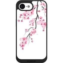 Nivocase Handyhülle für Apple iPhone 16e Hülle NIVOpure Case Schwarz Asien Japan Kirschblüten (Apple iPhone 16e), Smartphone Hülle, Schwarz