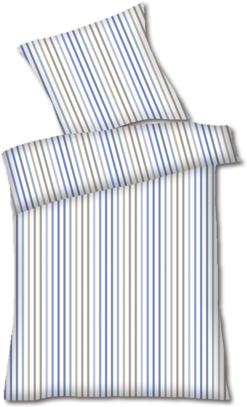 Bettwäsche DYCKHOFF "Stefanie", blau, B/L: 135cm x 200cm, 1 Stk., 1 Stk., Frottee, B/L: 80cm x 80cm, 2 Stk., Frottee, Obermaterial: 75% Baumwolle, 25% Polyester, Bettwäsche, Bettwäsche, aus Weichfrottier