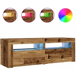 vidaXL Nachttische 2 Stk. mit LEDs Altholz-Optik 60x35x40 cm
