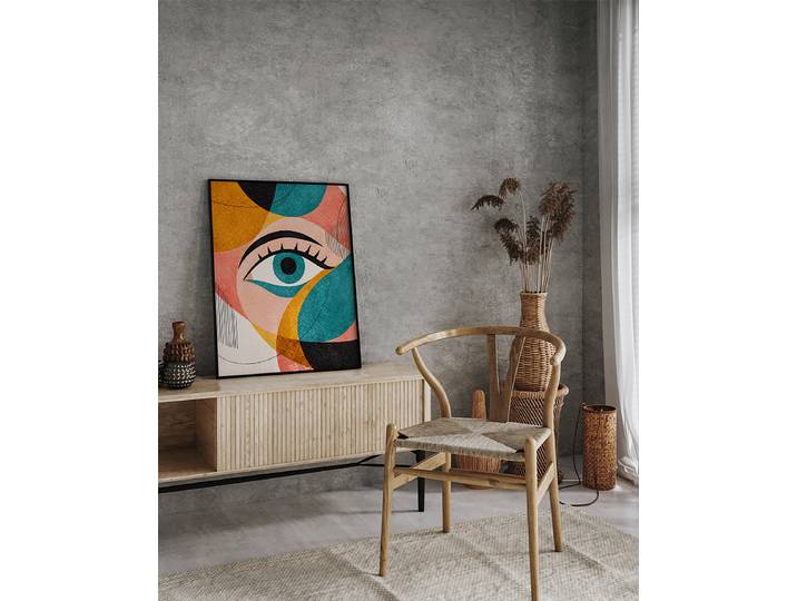 Impression artistique Vision Chromatique Revêtement : verre acrylique Structure : hêtre laqué Multicolore 52 x 62cm