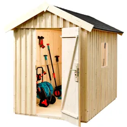 Weka Schwedenhaus - 32 mm Gartenhaus sägerau 162 x 170 cm (Gr. 1) naturbelassen - 50 % Rabatt auf Dacheindeckung