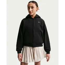 NIKE Kinder Kapuzensweats lg.Arm Ki Nike Sportswear Studio Fleece Oversize-Kapuzenjacke für ältere Kinder (Mädchen), Größe XL in Schwarz Schwarz
