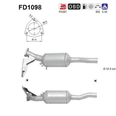 AS Ruß-/Partikelfilter, Abgasanlage Abganlage FD1098 für Audi