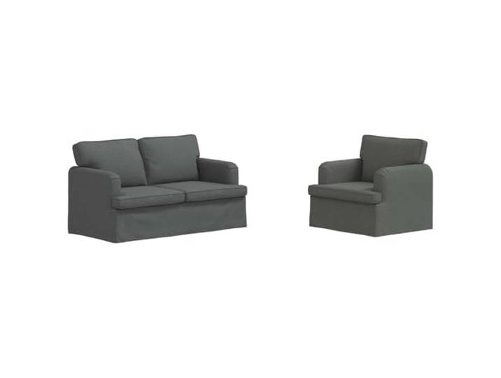 GHVBNMF Ecksofa Modular 2-Teilig Couch Set Dunkelgrau Stoff 144x80cm Modulares 2-teiliges Sofa Set in Dunkelgrau für Wohnzimmer und Schlafzimmer mit stabilem Metallgestell und Stoffbezug
