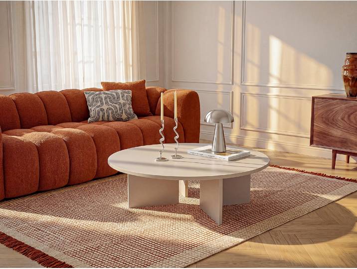 Runder Couchtisch - Beige TOPANIA