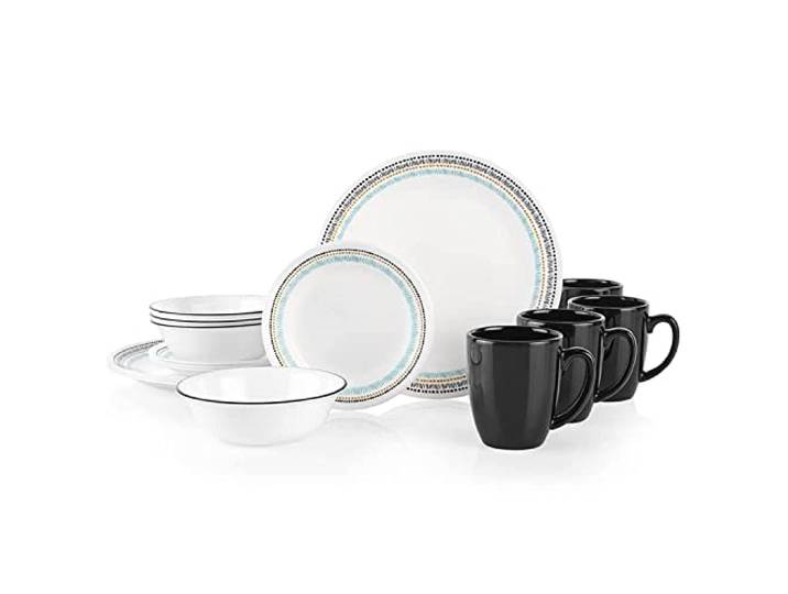 Corelle Paloma 16-teiliges Geschirr-Set für 4 Personen, mehrfarbig