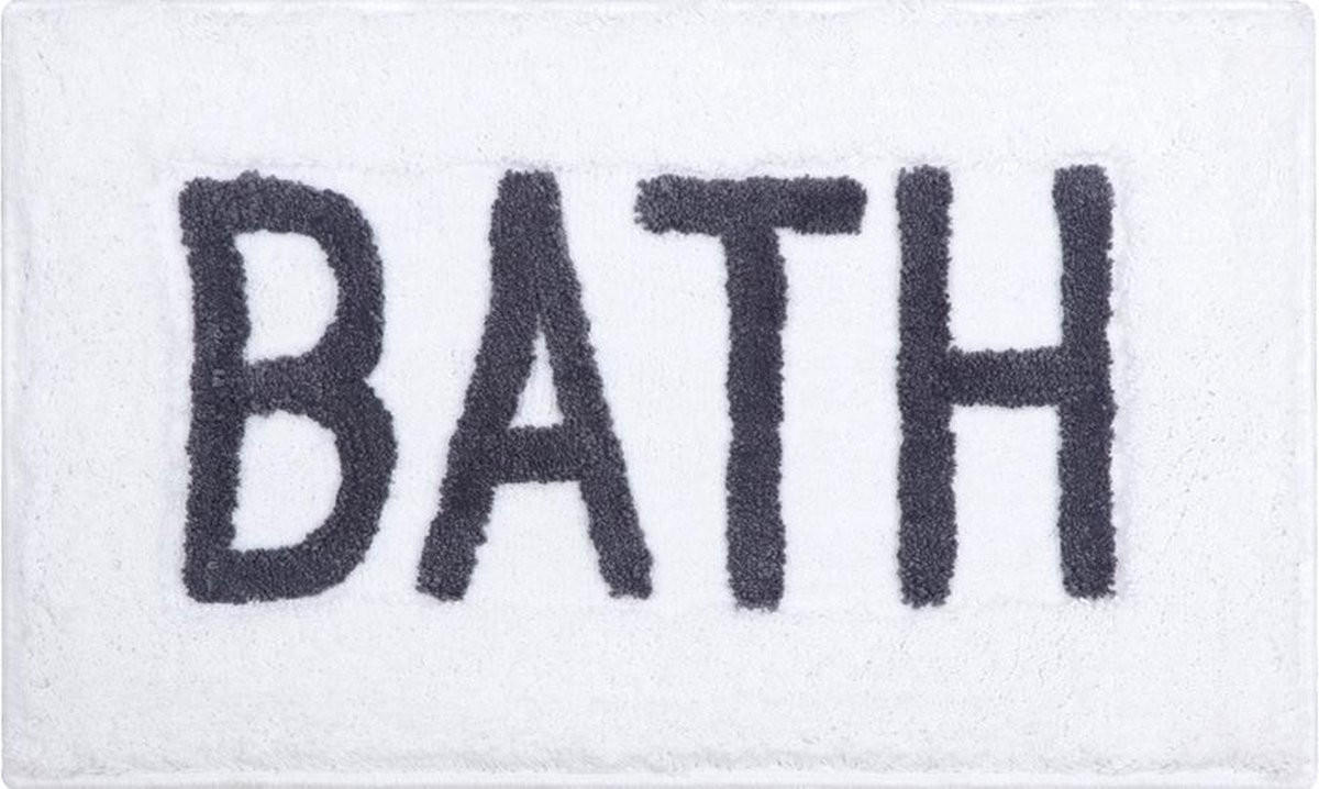 Lucy's Living Luxe badmat BATH White - Wit - 50 x 80 cm - Antislip douchemat van polyester