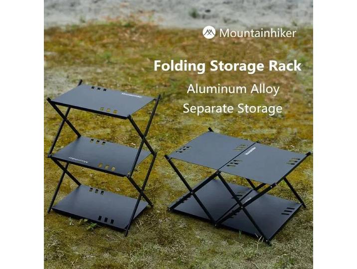 MOUNTAINHIKER extérieur en alliage d'aluminium 3 couches 3 panneaux/2 couches 4 panneaux étagère Portable pliant Camping barbecue support de rangement Table