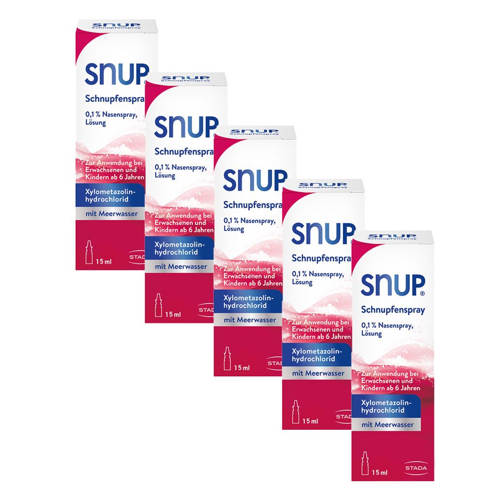 Snup Schnupfenspray 0,1% Nasenspray Fünferpack 5x15 ml