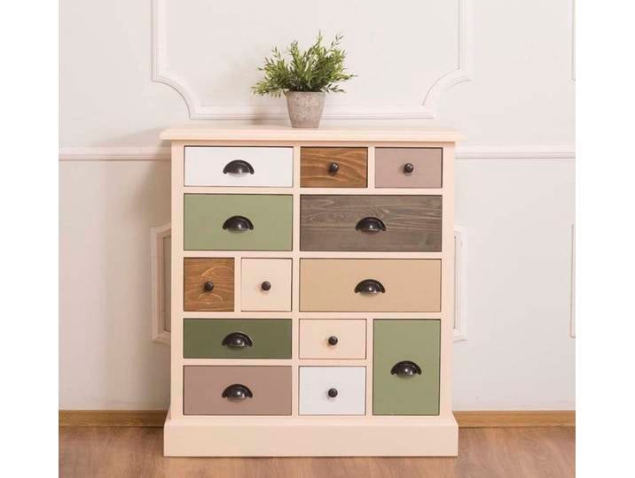 Bunte Schubladenkommode im Landhausstil Massivholz
