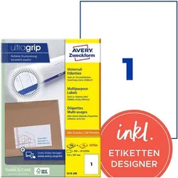 Avery Zweckform 220er-Pack Universal-Etiketten mit ultragrip »3478-200« weiß