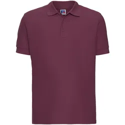 Russell Men ́s Ultimate Cotton Polo-Shirt Herren mit Seitenschlitze R-577M-0 Klassische Passform, burgundy, S