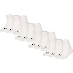 PUMA Kinder Quarter Socken, 12er Pack - Plain Quarter 12P, Logos, einfarbig, Größe 31-34 in Weiß Weiß