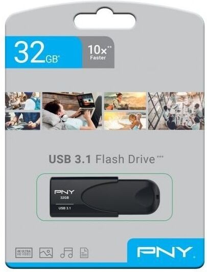 PNY Usb 3.1 Attache 4 - 32gb, Sort
