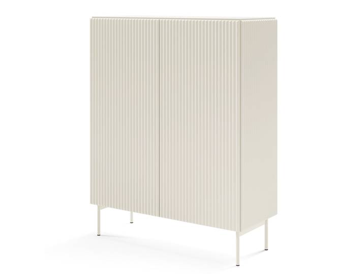 Masseno Kommode TRATTO 98,6 cm Sideboard und 2 Türen für Wohnzimmer Schlafzimmer Modern 98,6x39,8x123 cm Kaschmir / Kaschmir
