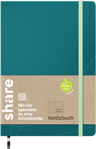 Share 4-0014059-1 4-0014059-1 Notizbuch Punktraster Petrol 192 Blatt DIN A5