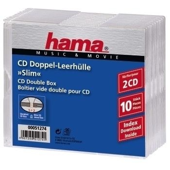 Hama CD Slim Double Jewel Case, pack 10 00051274