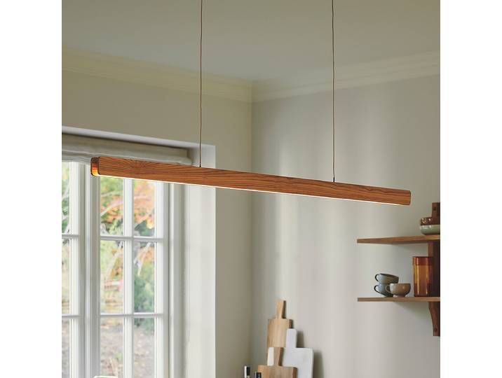 Suspension Ilgas 115 x 4 x 5cm Marron/Doré Matériau : Métal, Bois massif Surface en bois : Naturel Surface en métal : Laqué Type de métal :