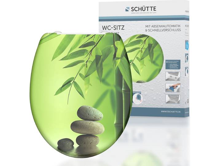SCHÜTTE Abattant WC GREEN GARDEN\, Abattant WC en Duroplast avec fermeture souple et déverrouillage rapide\, Abattant WC