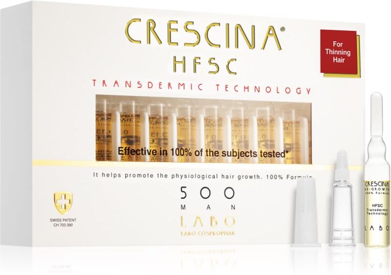 Crescina Transdermic 500 Re-Growth traitement pour la croissance des cheveux pour homme 20x3.5 ml