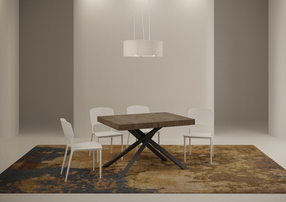 Itamoby Table extensible 90x120/224 cm effet bois noyer Marron 120x74x90cm