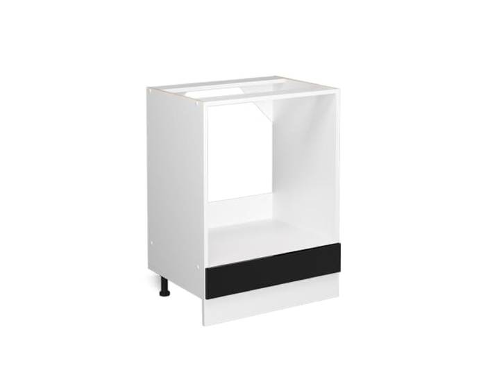 Vicco Herdumbauschrank R-Line , Schwarz Hochglanz, 60 cm Backofennische · Ohne Arbeitsplatte · Höhenverst. Füße · Metallgriffe · Einfache Integration