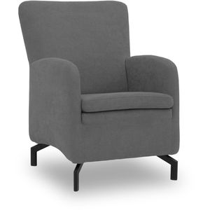 DOMO-Collection Loungesessel Dallas, dunkelgrau, mit Vierfußgestell aus Metall und Stoffbezug