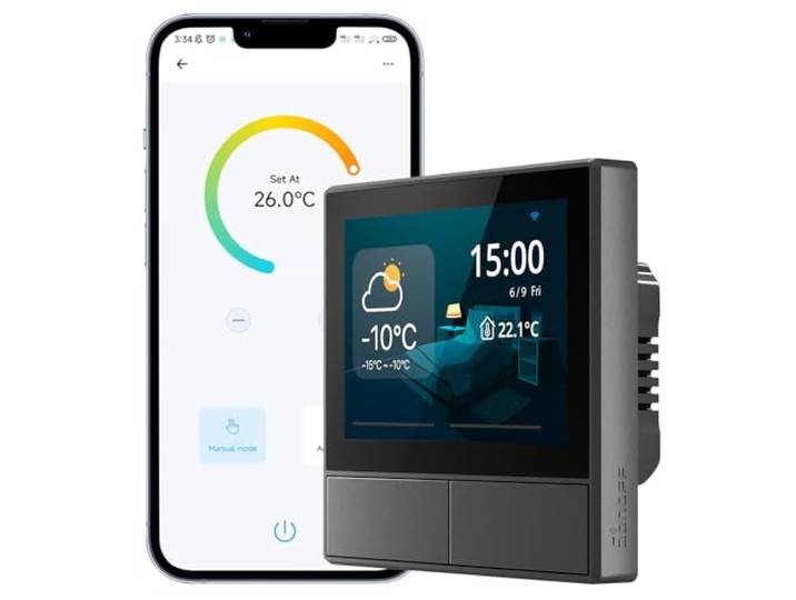 SONOFF NSPanel Interrupteur Mural WiFi (2 Gang)\, Interrupteur sans Fil\, Thermostat sans Fil Domotique\, ContrôLe App\, ScèNe Intelligente\, Compatible avec Alexa/Google Home