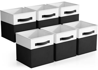 Sorbus Foldable Storage Bins, 6-Pack Fabric Storage Cubes, Collapsible 11-Inch Cube Organizer Bins, Cloth Storage Baskets