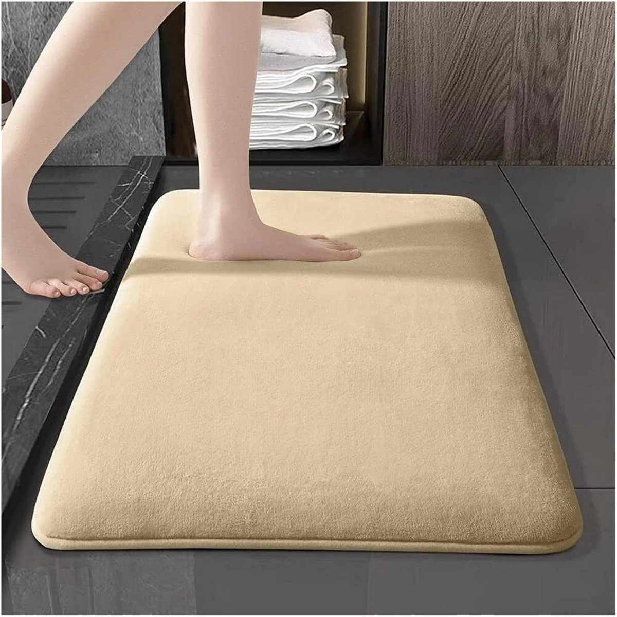 Beige Badkamer Antislipmat - Super Absorberende Douchemat - 50 x 80 cm