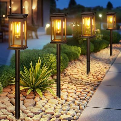 Uplifted Finds Solar Garden Lights Pack Outdoor Waterproof LED Pathway Lamps For Yard And Walkway 6 Pack
