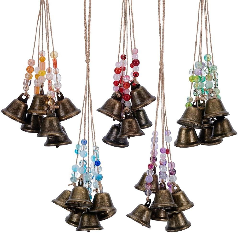 PandaHall Set van 5 Decoratieve Heksenklokken voor Hangende Windgongdecoratie