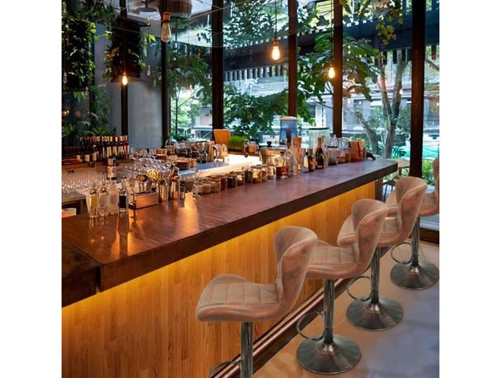 Tabourets de Bar Rétro Industriels - HOMEWELL - 47.5*34*88-109cm - Marron