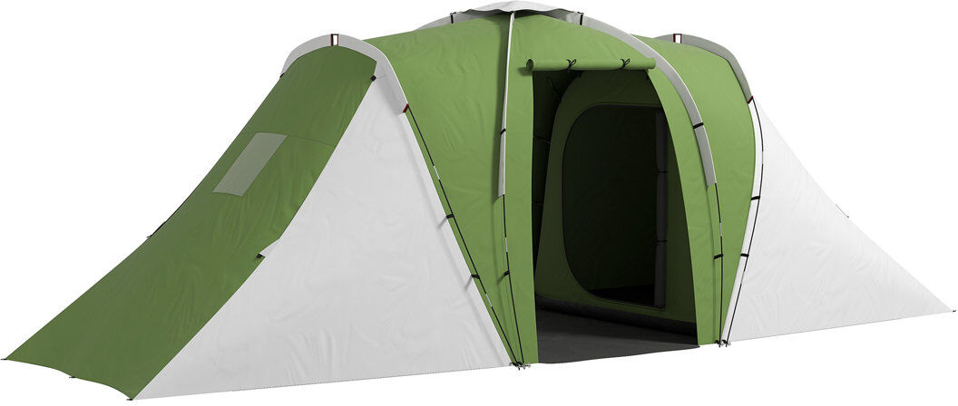 Dakota Fields 4 Man Tunnel Tent 2 Bedroom 555L x 225W x 190H cm Green and White Green and White 4 Person