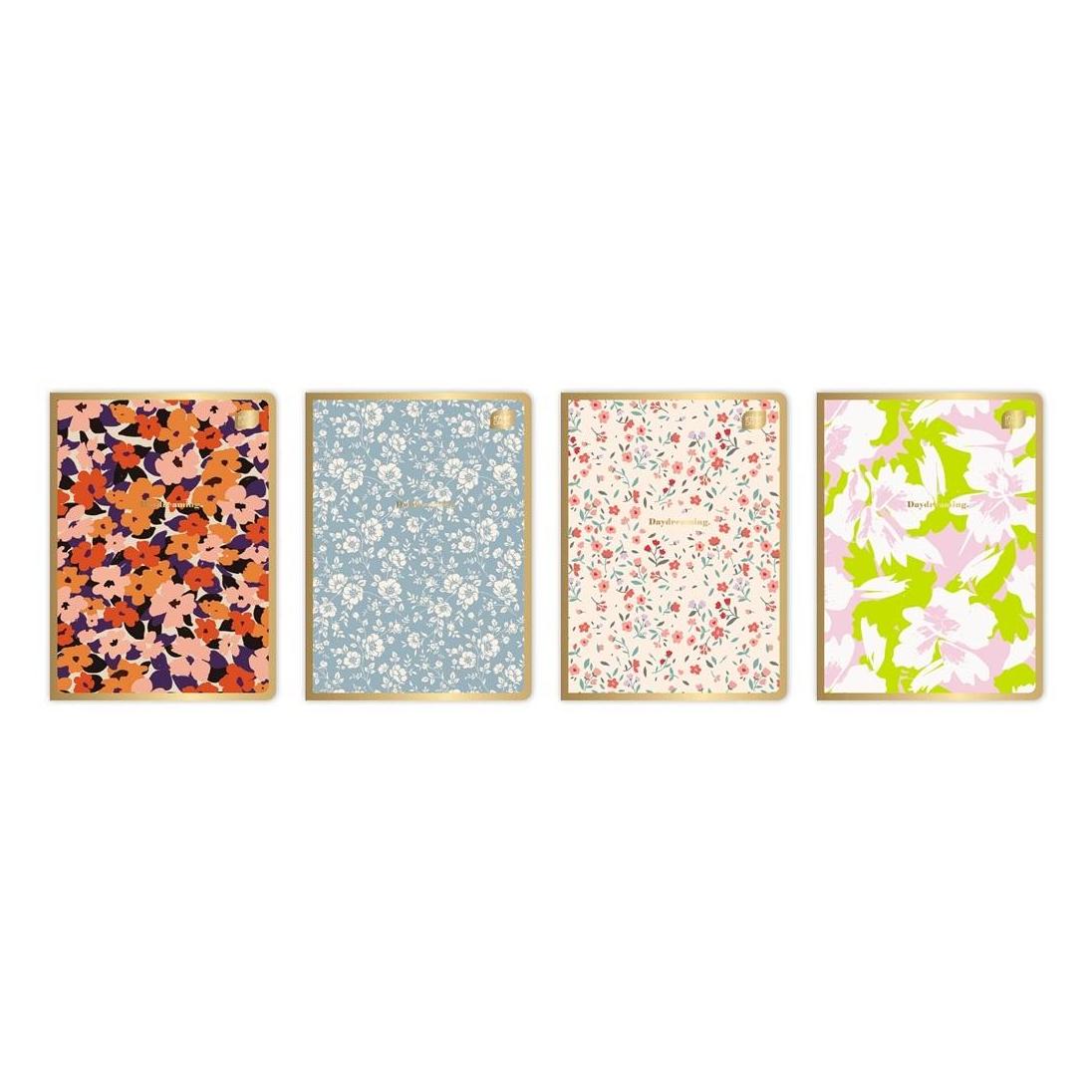 Interdruk Notizbuch A5/60K Raster Metallic Floral (10 Stück) (A5, Gepunktet, Weicher Einband) (48985474)